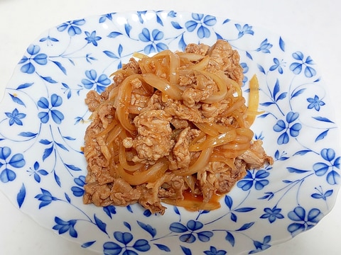 甘辛豚と玉ねぎの炒め物++